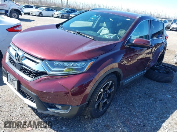 2018 Honda CR-V Touring with VIN 7FARW2H92JE097407, listed as a IAAI auction lot 41850708 with 117,201 mi miles. Bid and sale history available at carsss.com. Image 2.