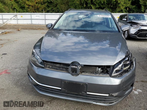 2019 Volkswagen Golf SportWagen S with VIN 3VWY57AUXKM508889, listed as a Copart auction lot 67455443 with 21,197 mi miles. Bid and sale history available at carsss.com. Image 5.