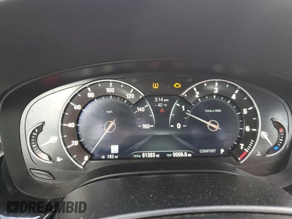 2019 BMW 5 Series 540i xDrive with VIN WBAJE7C57KWW14577, listed as a Copart auction lot 45013375 with 61,383 mi miles and Salvage Title. Bid and sale history available at carsss.com. Image 9.