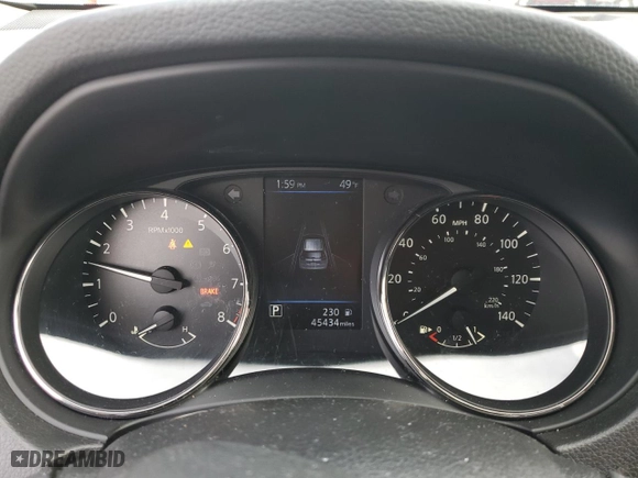 2020 Nissan Rogue SV with VIN JN8AT2MVXLW114025, listed as a Copart auction lot 49346225 with 45,434 mi miles and Salvage Title. Bid and sale history available at carsss.com. Image 9.
