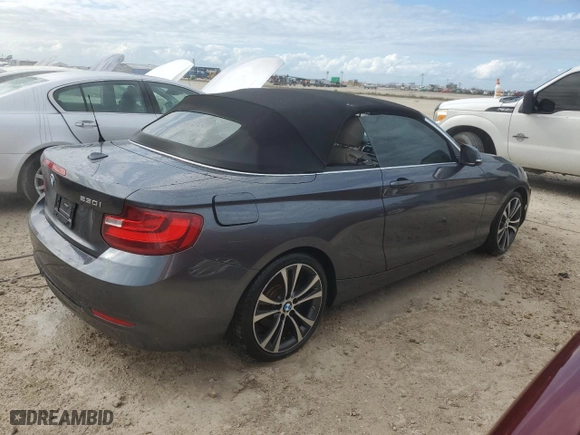 2017 BMW 2 Series 230i with VIN WBA2K9C34HV647350, listed as a Copart auction lot 74210834 with 24,412 mi miles and Non Repairable. Bid and sale history available at carsss.com. Image 3.