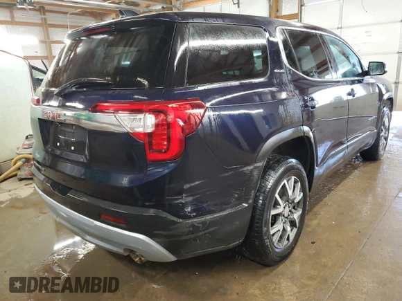 2021 GMC Acadia SLE with VIN 1GKKNKLA7MZ132561, listed as a Copart auction lot 46323775 with 53,112 mi miles and Salvage Title. Bid and sale history available at DreamBid. Image 3.