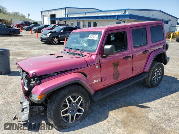 2024 Jeep Wrangler Sahara with VIN 1C4PJXEG8RW336631, listed as a Copart auction lot 56427475 with Not provided miles and Salvage title. Bid and sale history available at DreamBid. Image 1.