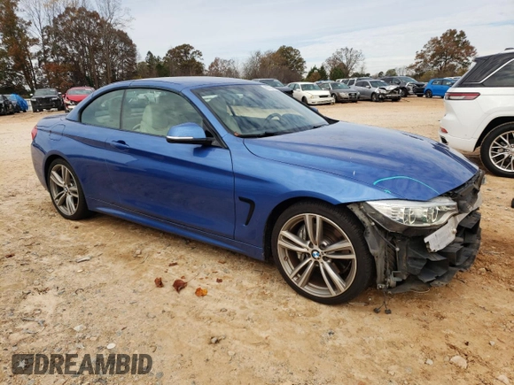 2015 BMW 4 Series 435i with VIN WBA3T3C58FP738896, listed as a Copart auction lot 80750474 with 105,430 mi miles and Salvage Title. Bid and sale history available at carsss.com. Image 4.