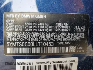 2020 BMW X3 M Competition with VIN 5YMTS0C00LLT10453, listed as a Copart auction lot 74014573 with 35,896 mi miles. Bid and sale history available at carsss.com. Image 16.