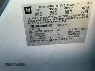 2013 Chevrolet Equinox LT with VIN 2GNFLNEK7D6368107, listed as a Copart auction lot 83851104 with 130,739 mi miles and Salvage Title. Bid and sale history available at carsss.com. Image 11.