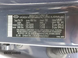 2025 Hyundai Tucson SEL z VIN 5NMJBCDEXSH465961, wystawiony jako Copart lot #60324295 z przebiegiem 15 844 mil mil oraz Szkoda całkowita • Salvage title. Historia ofert i sprzedaży dostępna na DreamBid. Obrazek 14.