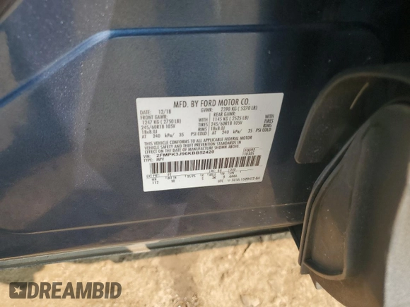 2019 Ford Edge SEL with VIN 2FMPK3J96KBB52420, listed as a Copart auction lot 59424365 with 122,891 mi miles and Clean title. Bid and sale history available at DreamBid. Image 13.
