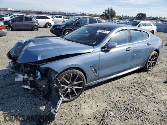 2020 BMW 8 Series M850i with VIN WBAGV8C03LCD56181, listed as a Copart auction lot 44647445 with 0 mi miles and Salvage Title. Bid and sale history available at carsss.com. Image 1.