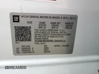 2020 Chevrolet Blazer LT with VIN 3GNKBDRS0LS646514, listed as a Copart auction lot 54405445 with 82,321 mi miles and Salvage title. Bid and sale history available at DreamBid. Image 14.