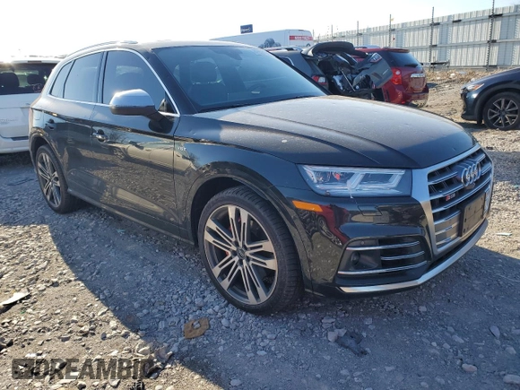 2018 Audi SQ5 Prestige with VIN WA1C4AFY8J2240580, listed as a Copart auction lot 82653194 with 72,600 mi miles and Salvage Title. Bid and sale history available at DreamBid. Image 4.