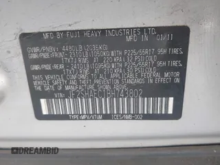2011 Subaru Forester X Limited with VIN JF2SHAEC1BH743802, listed as a IAAI auction lot 42732906 with 150,713 mi miles and . Bid and sale history available at DreamBid. Image 9.