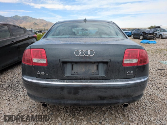 2004 Audi A8 with VIN WAUML44E04N021359, listed as a Copart auction lot 63251205 with 68,626 mi miles and Salvage title. Bid and sale history available at DreamBid. Image 6.