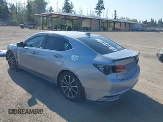 2015 Acura TLX V6 with VIN 19UUB2F32FA025334, listed as a IAAI auction lot 42099075 with 107,409 mi miles. Bid and sale history available at carsss.com. Image 3.