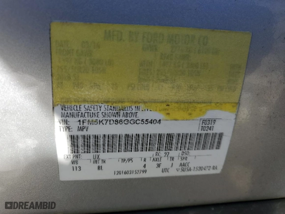2016 Ford Explorer XLT with VIN 1FM5K7D86GGC55404, listed as a Copart auction lot 44241275 with 142,496 mi miles and Salvage Title. Bid and sale history available at carsss.com. Image 13.