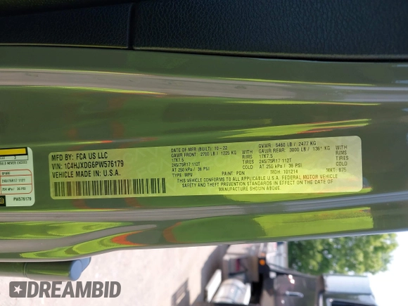 2023 Jeep Wrangler Sport Altitude с VIN 1C4HJXDG6PW576179, выставлен на аукционе IAAI как лот 42345627 с пробегом 20 112 миль миль и . История ставок и продаж доступна на DreamBid. Изображение 9.