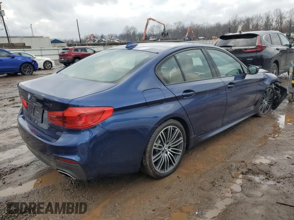 2019 BMW 5 Series 540i xDrive with VIN WBAJE7C57KWW14577, listed as a Copart auction lot 45013375 with 61,383 mi miles and Salvage Title. Bid and sale history available at carsss.com. Image 3.
