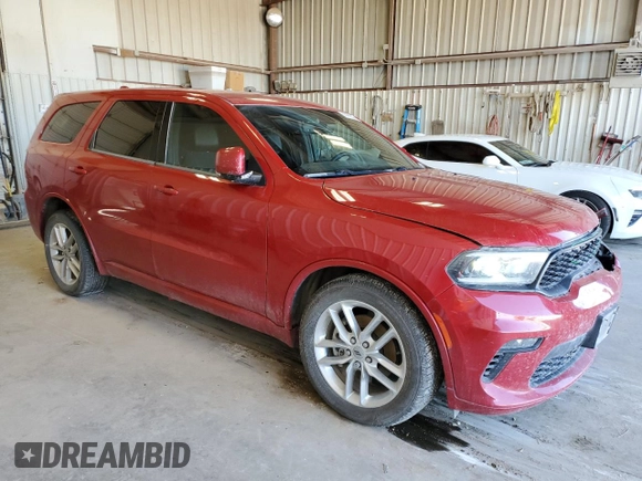 2021 Dodge Durango GT Plus with VIN 1C4RDHDGXMC715762, listed as a Copart auction lot 47802015 with 72,628 mi miles and Salvage Title. Bid and sale history available at DreamBid. Image 4.