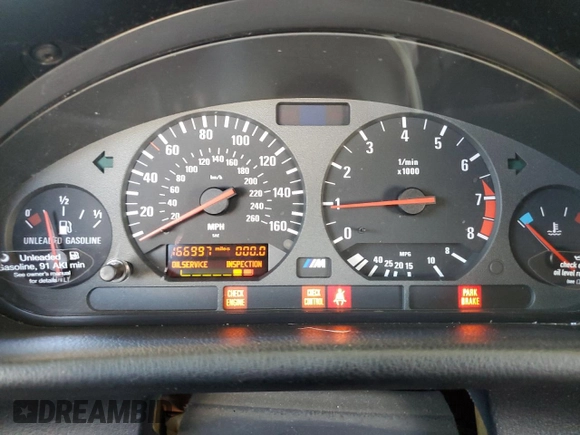 1998 BMW 3 Series M3 with VIN WBSBK033XWEC39667, listed as a Copart auction lot 47055975 with 166,997 mi miles and Clean Title. Bid and sale history available at carsss.com. Image 9.