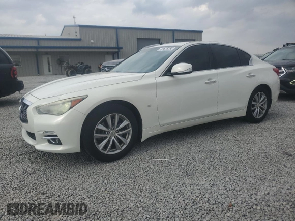2014 Infiniti Q50 Sport with VIN JN1BV7AR7EM689554, listed as a Copart auction lot 52575755 with 115,553 mi miles and Salvage Title. Bid and sale history available at carsss.com. Image 1.
