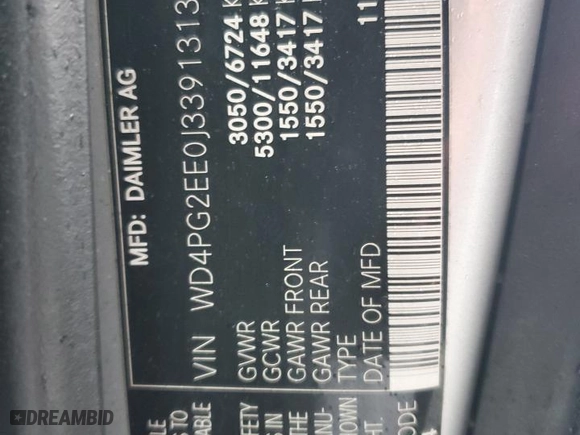 2018 Mercedes-Benz Metris Passenger Van with VIN WD4PG2EE0J3391313, listed as a Copart auction lot 84484844 with 113,963 mi miles and Salvage Title. Bid and sale history available at carsss.com. Image 14.