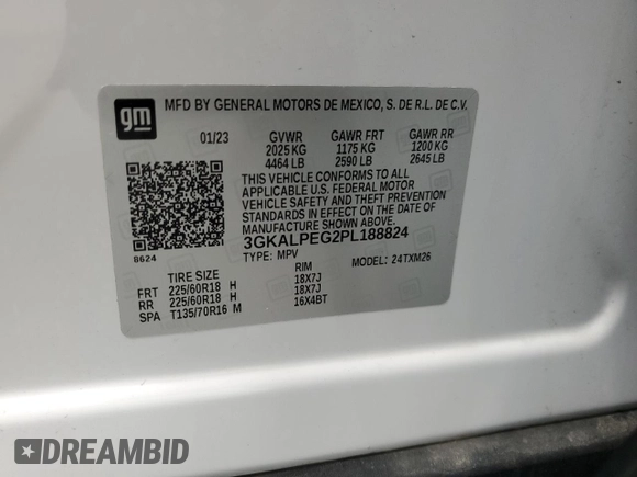 2023 GMC Terrain SLT z VIN 3GKALPEG2PL188824, wystawiony jako Copart lot #64419865 z przebiegiem 69 644 mil mil oraz Czysty tytuł • Clean title. Historia ofert i sprzedaży dostępna na DreamBid. Obrazek 13.