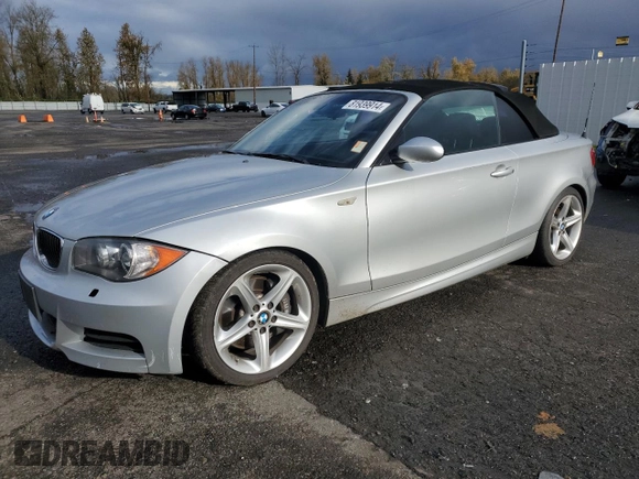 2008 BMW 1 Series 135i with VIN WBAUN93528VF55237, listed as a Copart auction lot 81939914 with 109,031 mi miles and Salvage title. Bid and sale history available at DreamBid. Image 1.