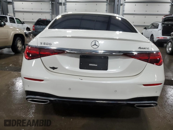 2023 Mercedes-Benz S-Class S 500 with VIN W1K6G6DB0PA210158, listed as a Copart auction lot 86613224 with 0 mi miles and Salvage Title. Bid and sale history available at carsss.com. Image 6.