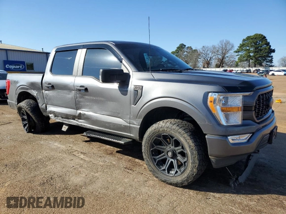 2021 Ford F-150 XL with VIN 1FTFW1E52MKE39763, listed as a Copart auction lot 45680975 with 47,112 mi miles and Salvage Title. Bid and sale history available at carsss.com. Image 4.
