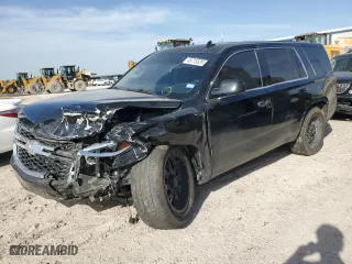 2016 Chevrolet Tahoe Commercial with VIN 1GNSKDKC5GR359813, listed as a Copart auction lot 48715525 with 108,890 mi miles and Salvage Title. Bid and sale history available at carsss.com. Image 1.