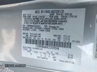 2012 Ford Mustang Premium with VIN 1ZVBP8AM4C5259244, listed as a IAAI auction lot 38337898 with 98,837 mi miles and . Bid and sale history available at carsss.com. Image 9.