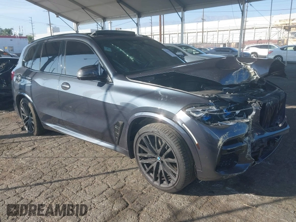 2022 BMW X5 M50i with VIN 5UXJU4C01N9J87147, listed as a IAAI auction lot 41215795 with 47,768 mi miles. Bid and sale history available at carsss.com. Image 1.