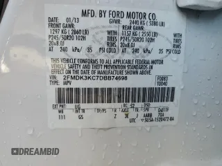 2013 Ford Edge Limited with VIN 2FMDK3KC7DBB74698, listed as a Copart auction lot 85966004 with 132,946 mi miles and Salvage Title. Bid and sale history available at carsss.com. Image 14.
