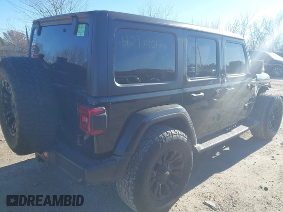 2018 Jeep Wrangler Unlimited Sahara z VIN 1C4HJXEG9JW216717, wystawiony jako IAAI lot #40908017 z przebiegiem 87 954 mil mil oraz . Historia ofert i sprzedaży dostępna na DreamBid. Obrazek 4.