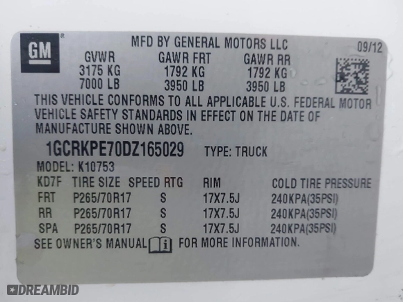 2013 Chevrolet Silverado 1500 Work Truck with VIN 1GCRKPE70DZ165029, listed as a IAAI auction lot 41038004 with 263,102 mi miles. Bid and sale history available at carsss.com. Image 9.