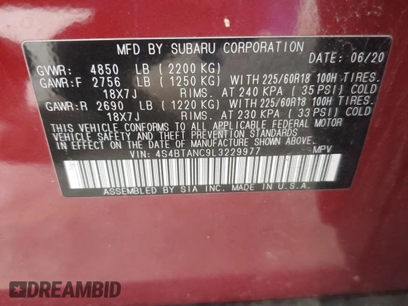 2020 Subaru Outback Limited с VIN 4S4BTANC9L3229977, выставлен на аукционе Copart как лот 56500475 с пробегом 65 750 миль миль и Списание • Salvage title. История ставок и продаж доступна на DreamBid. Изображение 12.