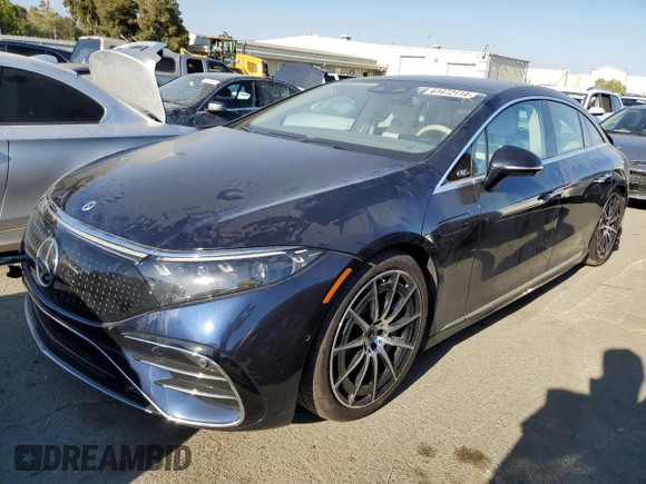 2022 Mercedes-Benz EQS with VIN W1KCG2DB1NA015422, listed as a Copart auction lot 61472114 with 13,429 mi miles and Salvage Title. Bid and sale history available at carsss.com. Image 1.
