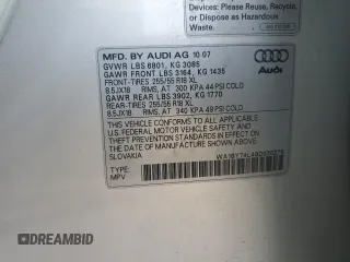 2008 Audi Q7 Premium with VIN WA1BY74L48D030275, listed as a Copart auction lot 62179715 with Not provided miles and Salvage title. Bid and sale history available at DreamBid. Image 13.