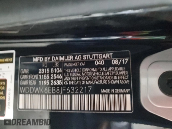 2018 Mercedes-Benz C 43 AMG с VIN WDDWK6EB8JF632217, выставлен на аукционе Copart как лот 87770605 с пробегом Не указан миль и Списание • Salvage title. История ставок и продаж доступна на DreamBid. Изображение 12.