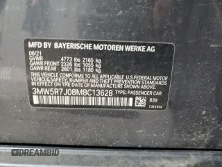 2021 BMW 3 Series 330i xDrive with VIN 3MW5R7J08M8C13628, listed as a Copart auction lot 48145365 with 48,457 mi miles and Salvage Title. Bid and sale history available at carsss.com. Image 13.