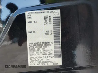 2015 Nissan LEAF S z VIN 1N4AZ0CP7FC321257, wystawiony jako IAAI lot #40806310 z przebiegiem 61 443 mil mil oraz . Historia ofert i sprzedaży dostępna na DreamBid. Obrazek 9.