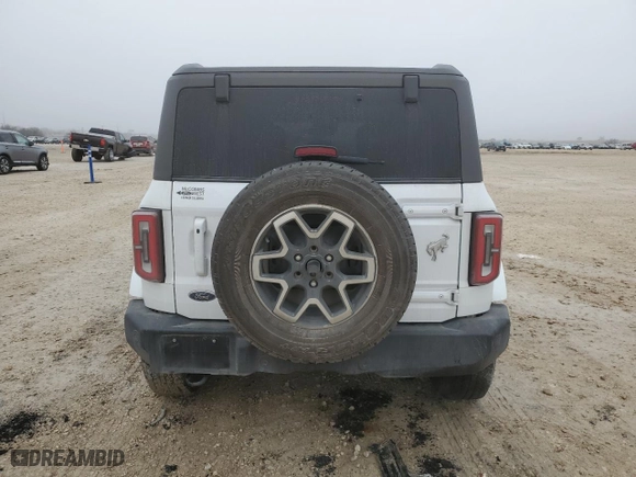 2023 Ford Bronco with VIN 1FMEE5BP3PLB45231, listed as a Copart auction lot 42771335 with 45,981 mi miles and Salvage Title. Bid and sale history available at carsss.com. Image 6.