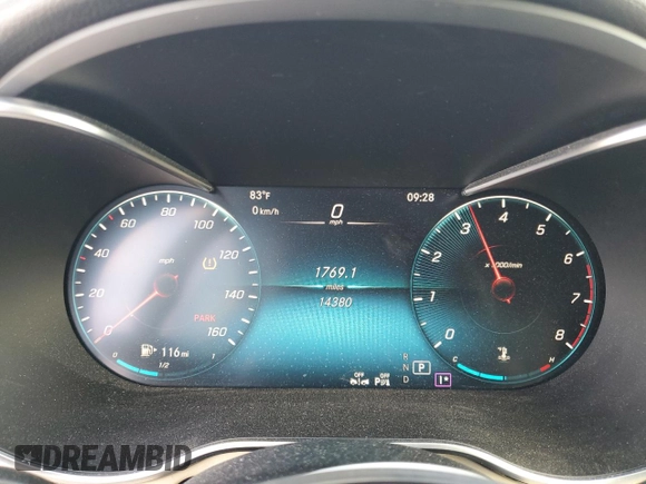 2020 Mercedes-Benz C 300 with VIN WDDWK8EB3LF935839, listed as a Copart auction lot 79631584 with 14,380 mi miles and Salvage title. Bid and sale history available at DreamBid. Image 9.