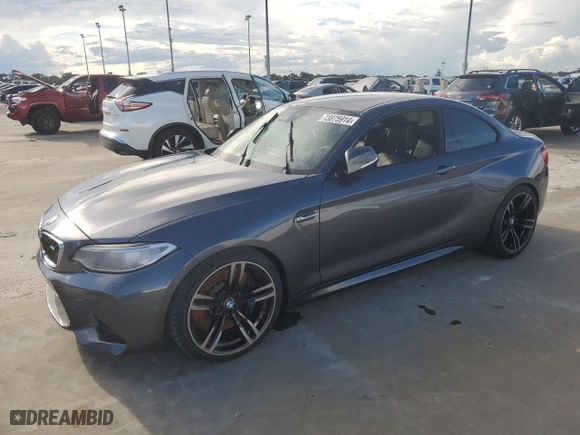 2016 BMW M2 with VIN WBS1H9C52GV786091, listed as a Copart auction lot 73875914 with 0 mi miles and Salvage Title. Bid and sale history available at carsss.com. Image 1.
