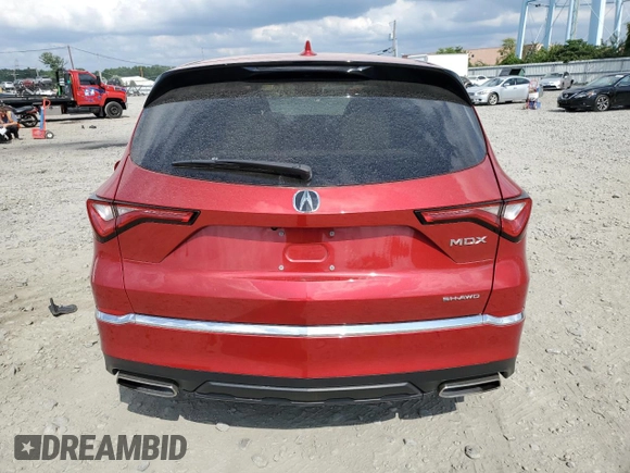 2022 Acura MDX with VIN 5J8YE1H3XNL020255, listed as a Copart auction lot 65458484 with 34,224 mi miles and Salvage Title. Bid and sale history available at carsss.com. Image 6.