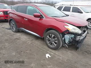 2016 Nissan Murano S with VIN 5N1AZ2MG0GN148039, listed as a IAAI auction lot 41483393 with 107,806 mi miles and . Bid and sale history available at carsss.com. Image 1.