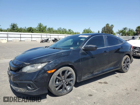 2019 Honda Civic Sport with VIN 19XFC2F88KE209376, listed as a Copart auction lot 58844515 with 82,057 mi miles and Clean title. Bid and sale history available at DreamBid. Image 1.