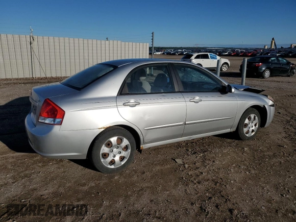 2008 Kia Spectra EX with VIN KNAFE121685507522, listed as a Copart auction lot 57908235 with 143,894 mi miles and Salvage title. Bid and sale history available at DreamBid. Image 3.
