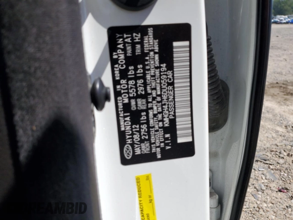 2013 Hyundai Equus Ultimate with VIN KMHGH4JH6DU059194, listed as a Copart auction lot 60420895 with 169,898 mi miles and Clean title. Bid and sale history available at DreamBid. Image 12.