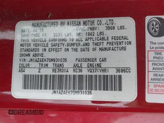 2016 Nissan 370Z Sport z VIN JN1AZ4EH7GM931035, wystawiony jako IAAI lot #42311165 z przebiegiem 83 947 mil mil oraz . Historia ofert i sprzedaży dostępna na DreamBid. Obrazek 9.